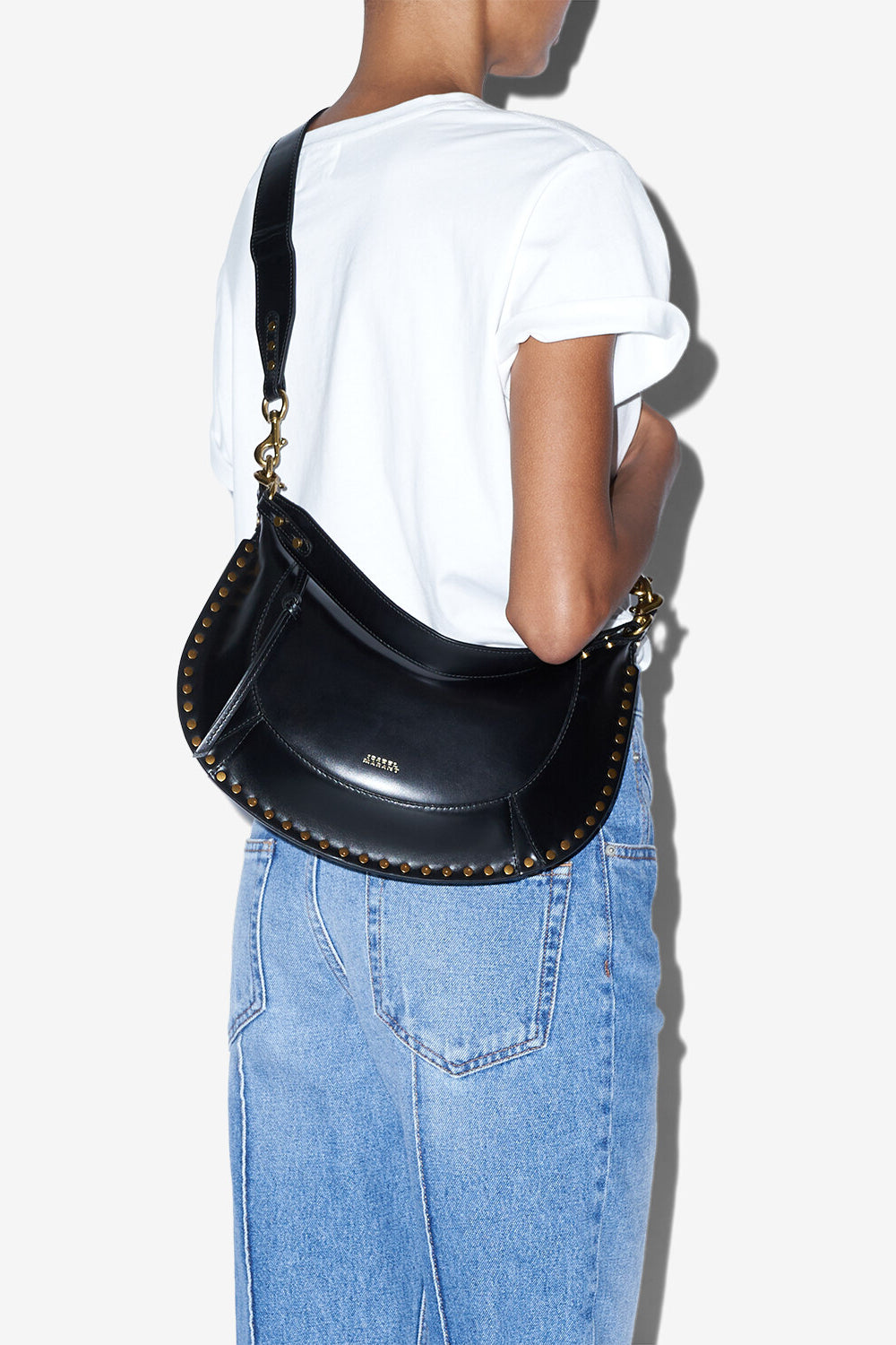 Naoko studded leather bag - Black - Woman - 14