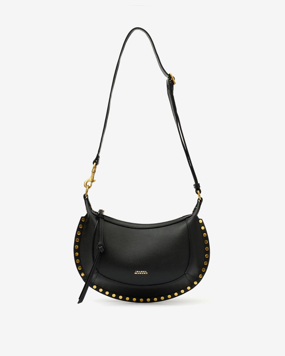 Oskan moon bag in full-grain leather Woman Black 4