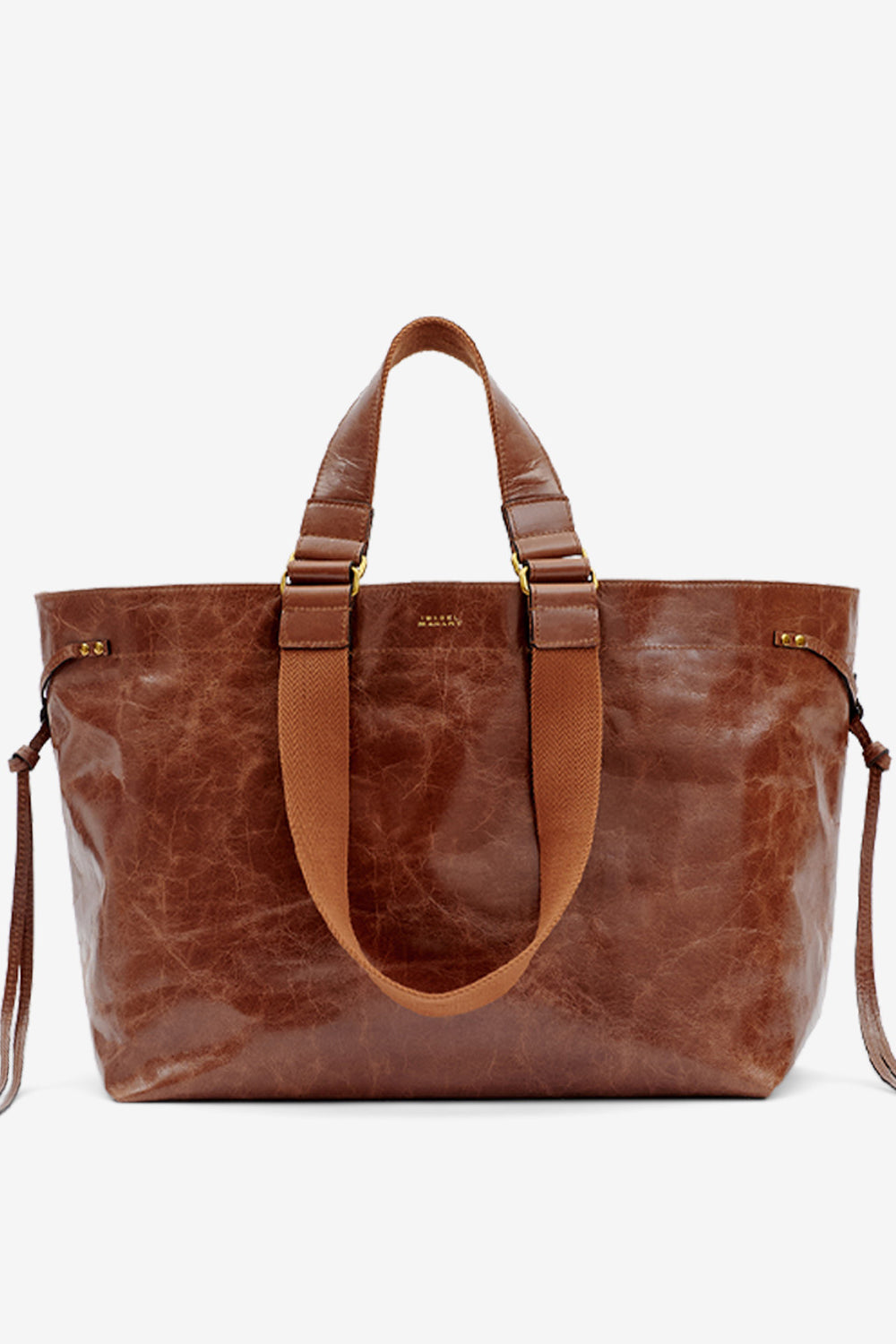 Wardy shiny leather tote bag - Chocolate - Woman - 1