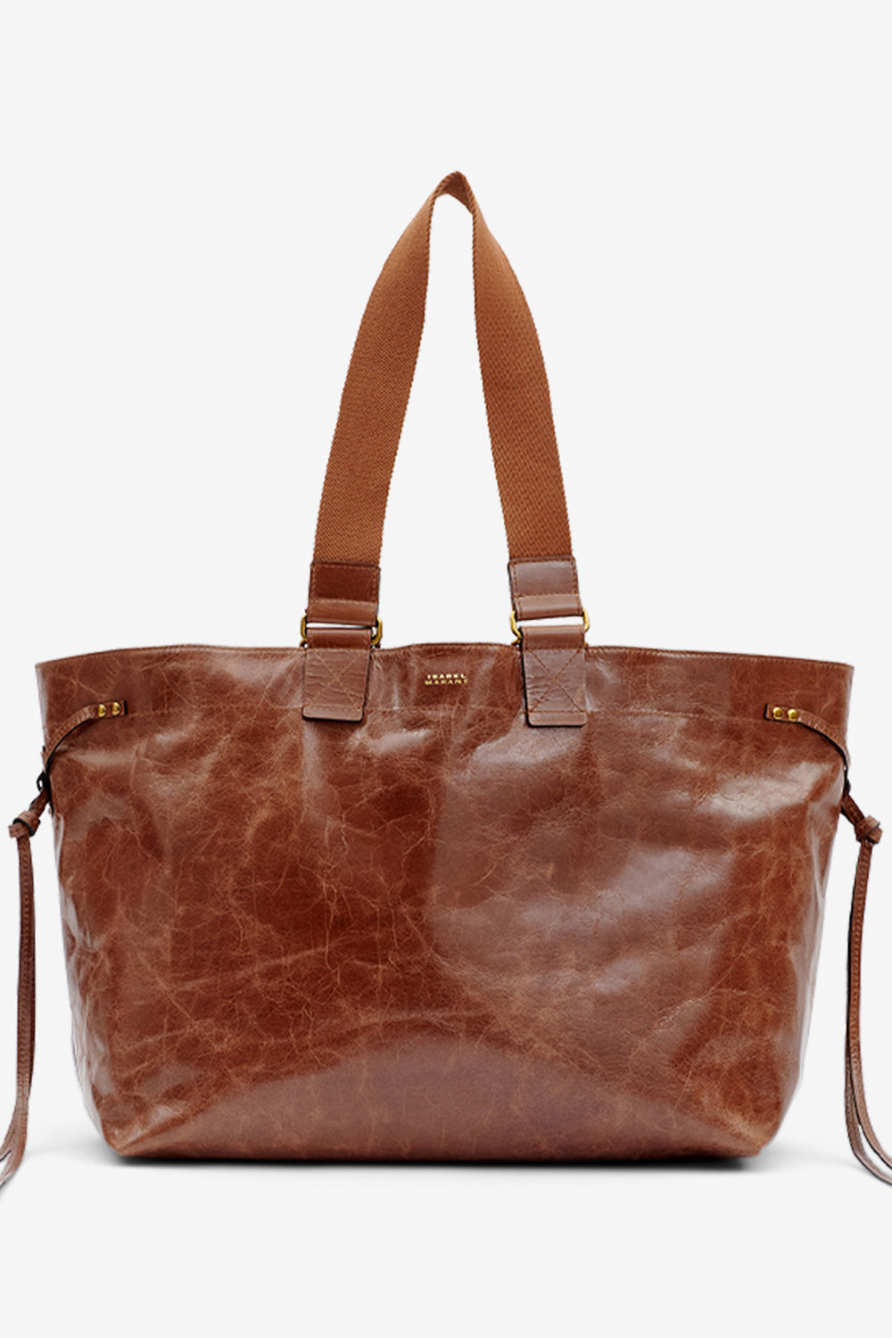 Wardy shiny leather tote bag - Chocolate - Woman - 5