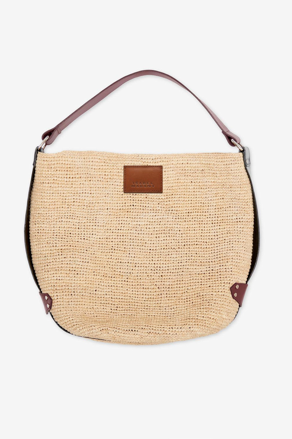 Bayia raffia bucket bag - Natural and cognac - Woman - 5
