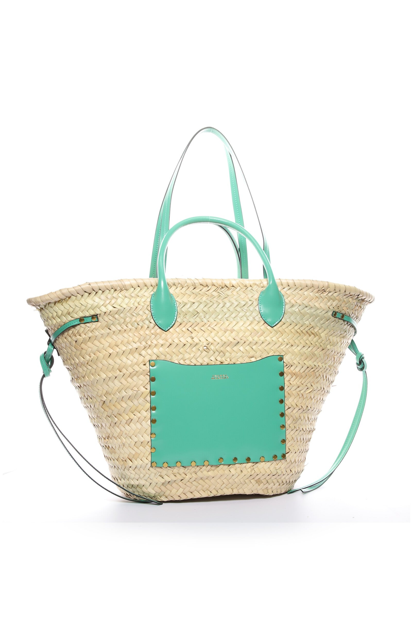 Cadix basket bag Woman Natural and green 3