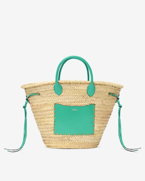Cadix basket bag Woman Natural and green 5