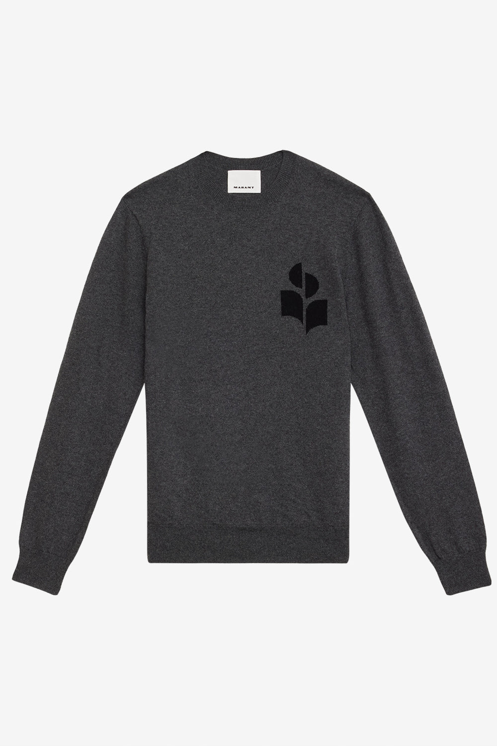 Evans cotton and wool sweater with logo - Anthracite - Man - 1