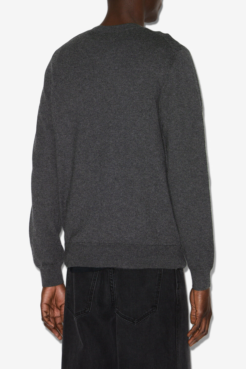 Evans cotton and wool sweater with logo - Anthracite - Man - 5