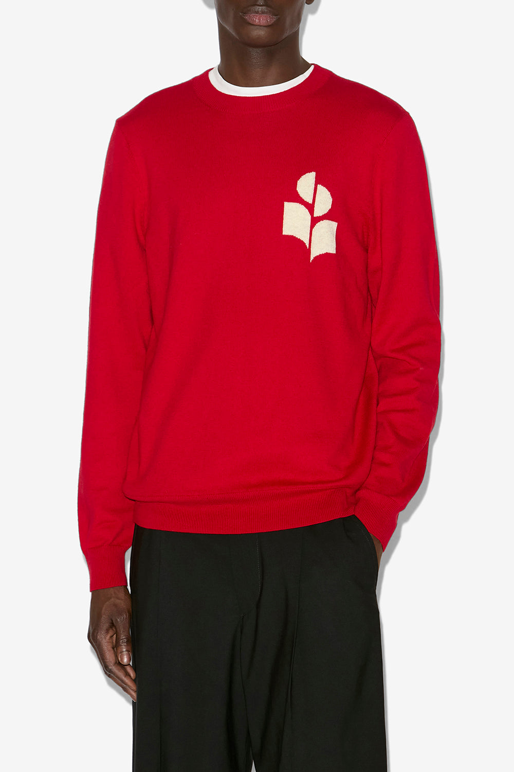 Evans ウール&コットン ロゴ入りセーター - Poppy red - Man - 4