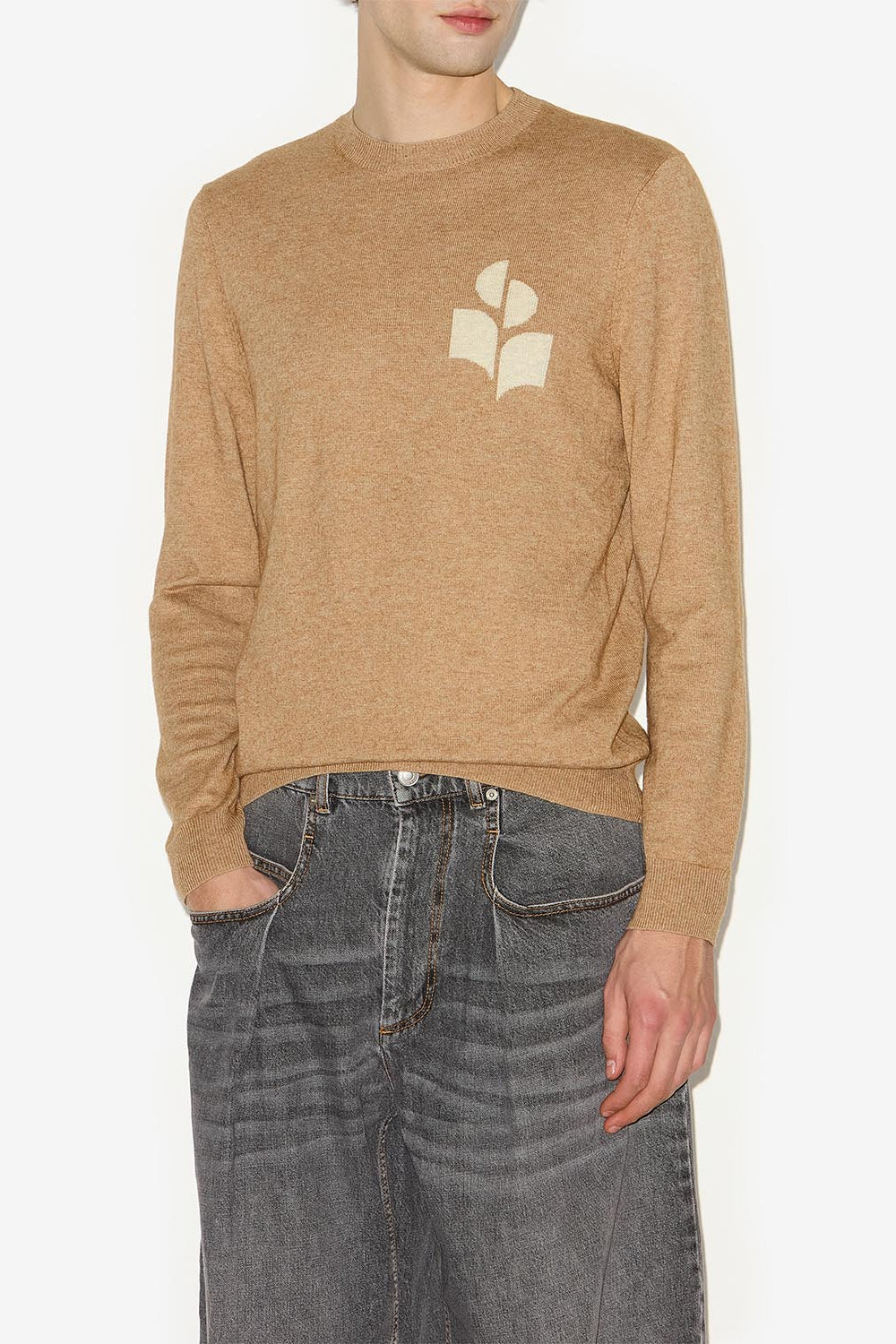 Evans wool blend logo sweater - Camel - Man - 4
