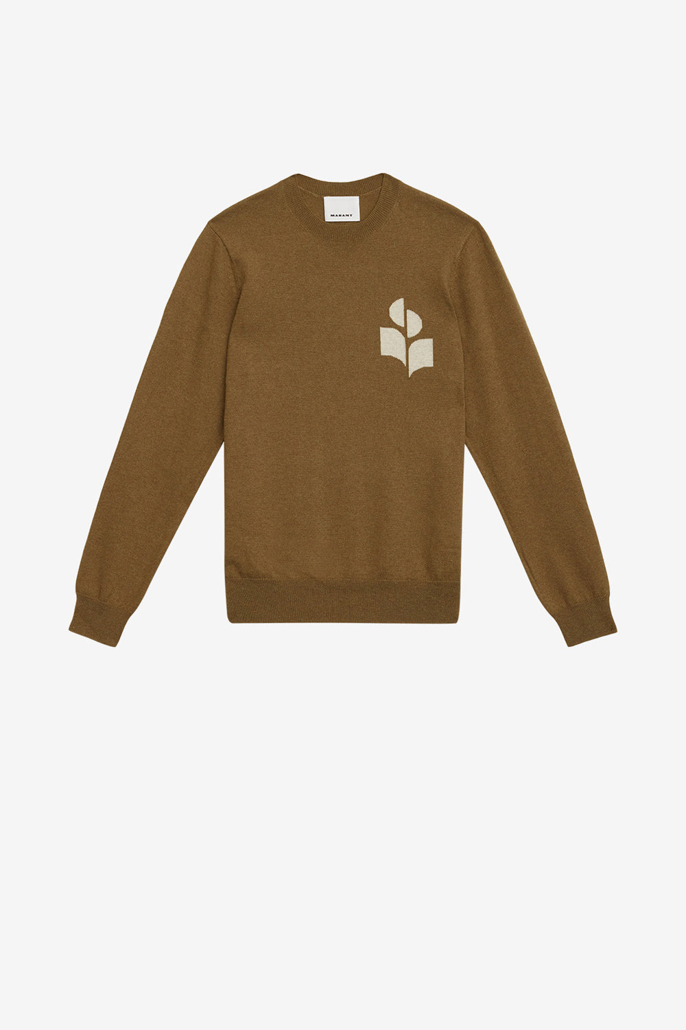 Evans 울 & 면 로고 스웨터 - 카키색 옷감 - Man - 1