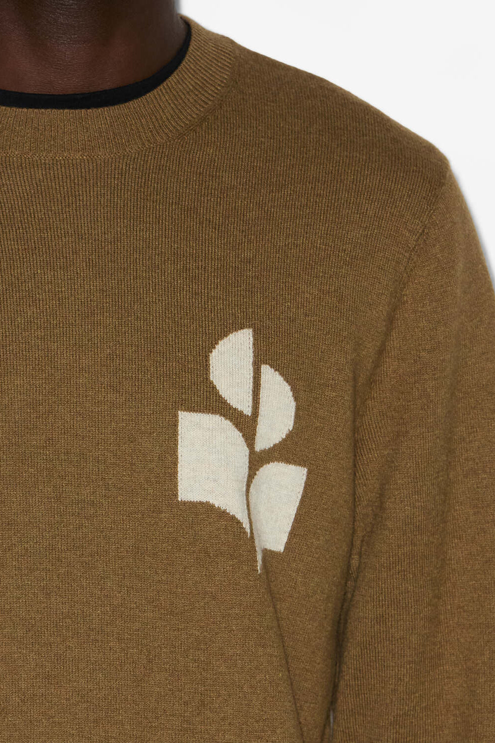 Evans cotton and wool sweater with logo - Khaki - Man - 3