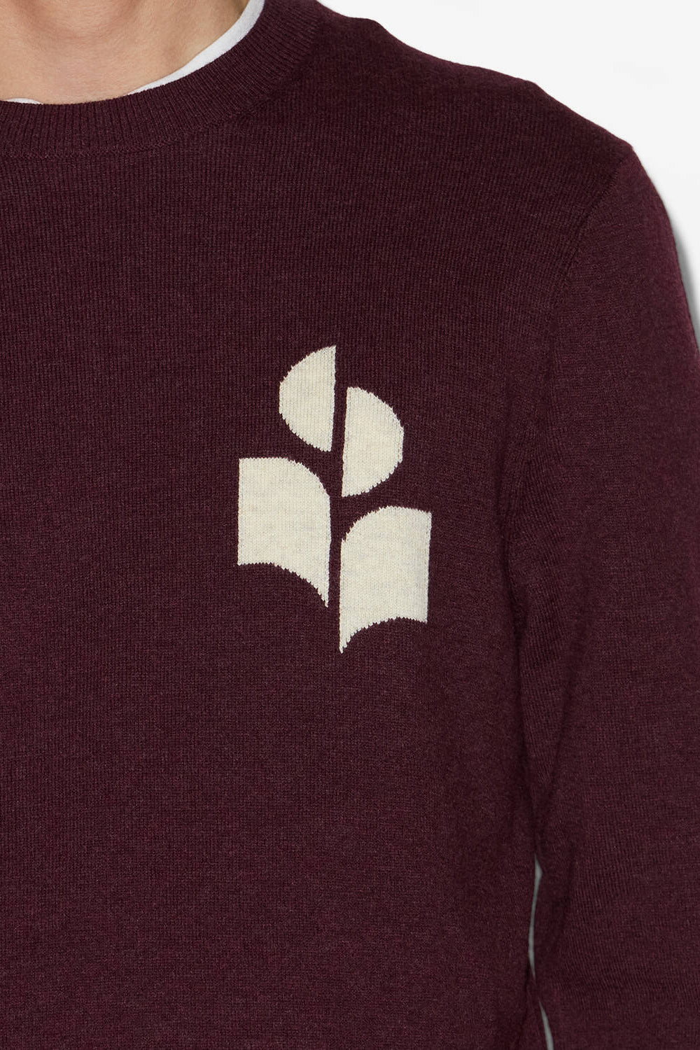 Evans cotton and wool sweater with logo - Burgundy - Man - 2