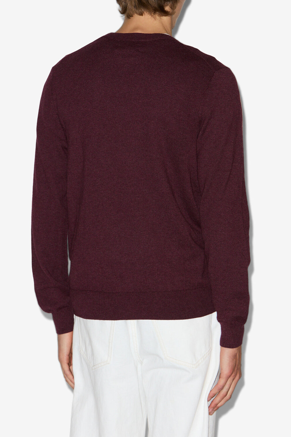 Evans cotton and wool sweater with logo - Burgundy - Man - 4