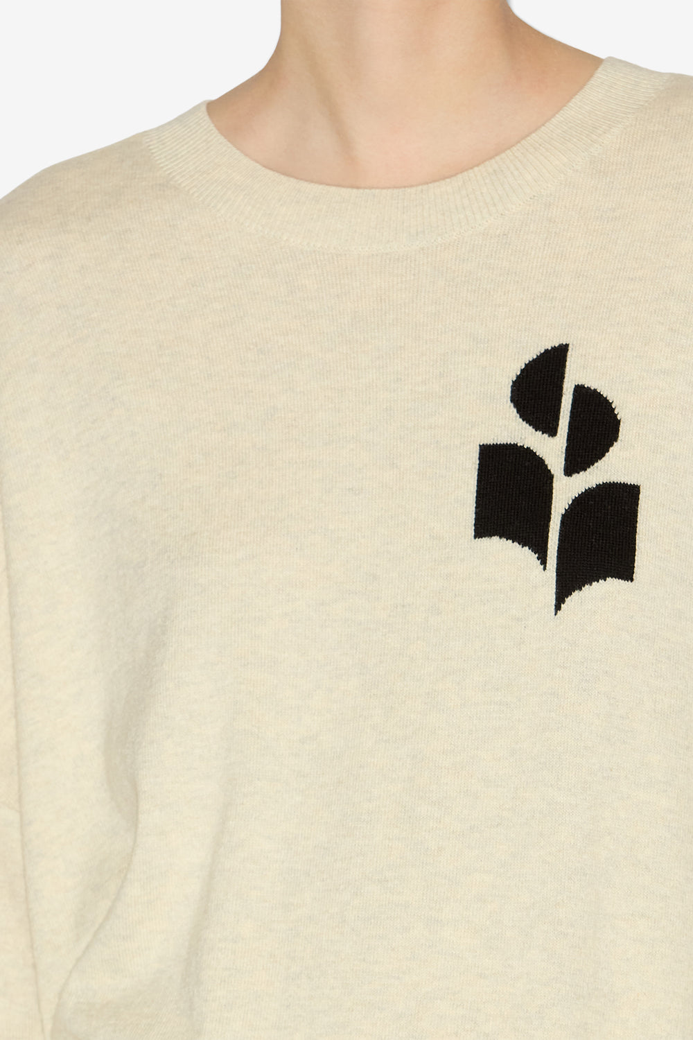 Marisans logo sweater in mixed cotton - Light gray - Woman - 3