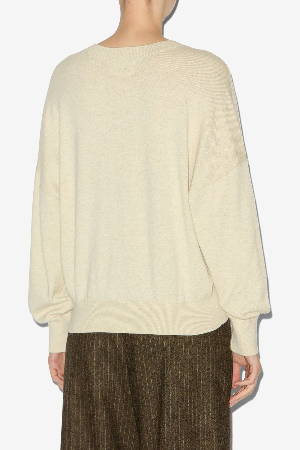 Marisans logo sweater in mixed cotton - Light gray - Woman - 5