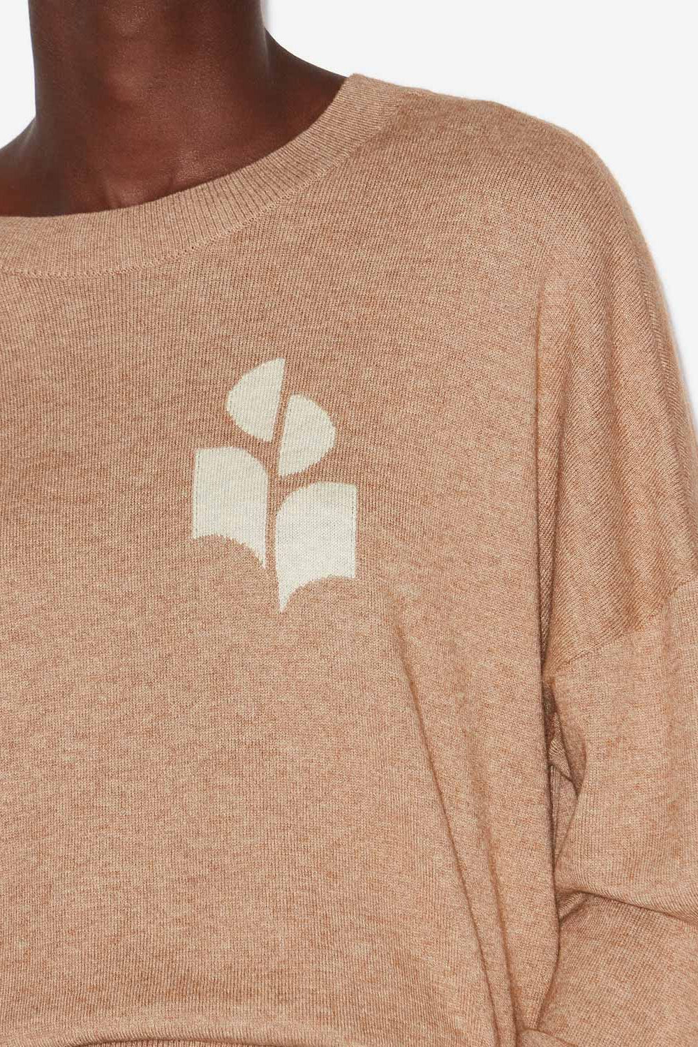 Marisans cotton and wool sweater with logo - Camel - Woman - 3