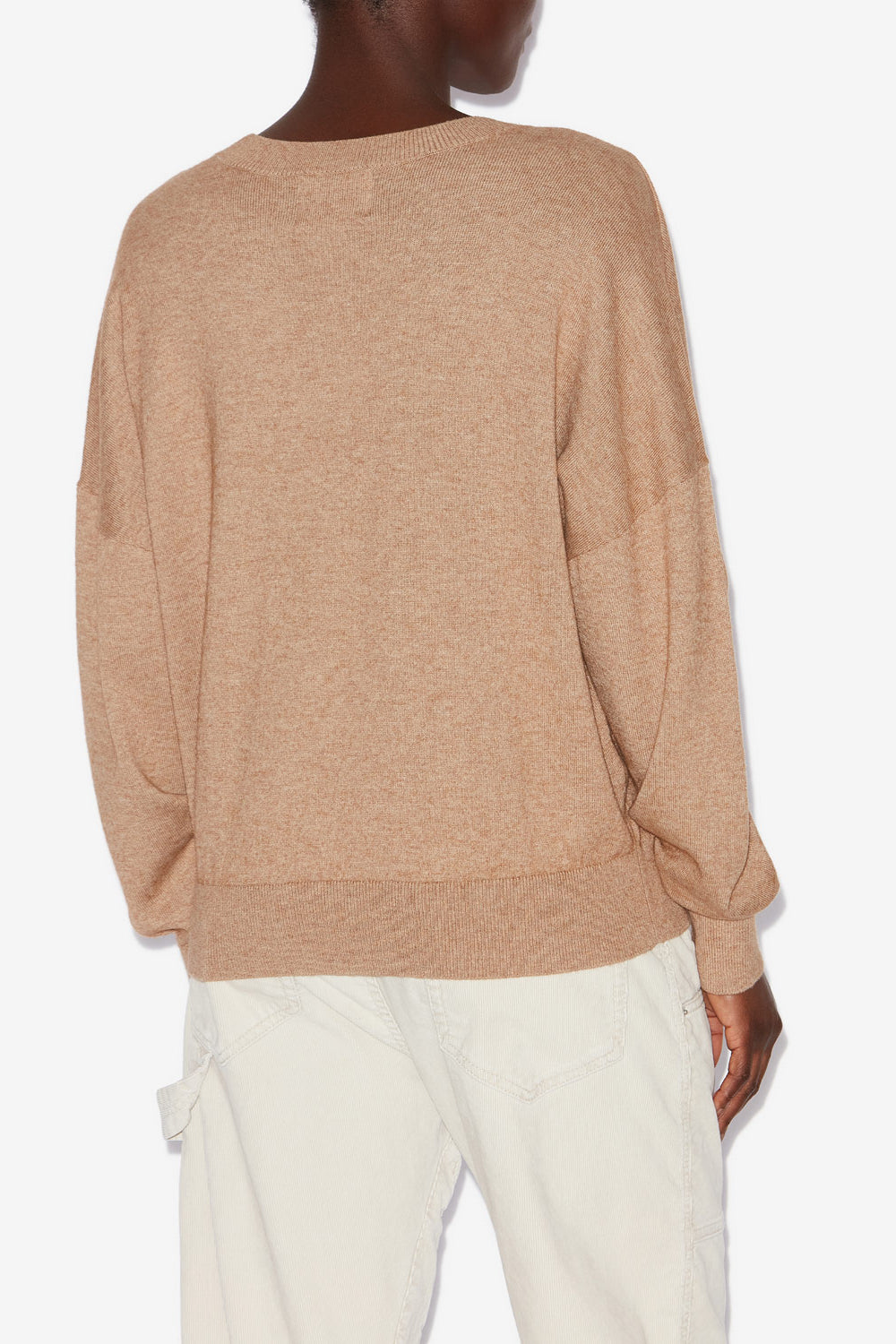 Marisans cotton and wool sweater with logo - Camel - Woman - 5