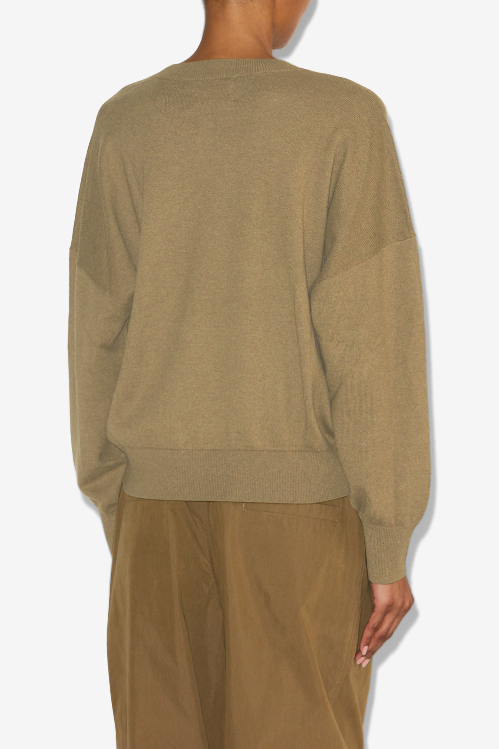 Marisans cotton and wool sweater with logo - Khaki - Woman - 5