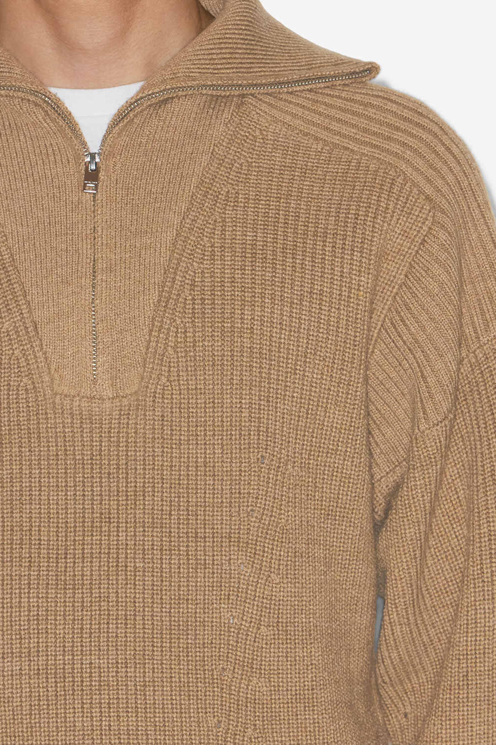 Benny wool zip-up collar sweater - Camel - Man - 3