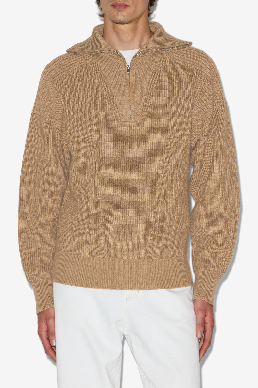 Benny wool zip-up collar sweater - Camel - Man - 4