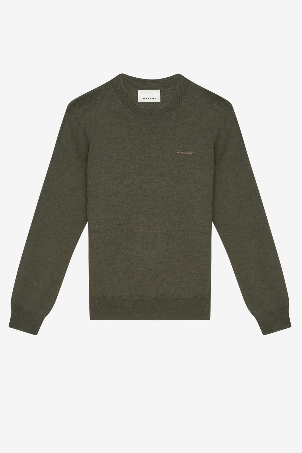 Basile merinos wool sweater with logo - Bronze - Man - 1