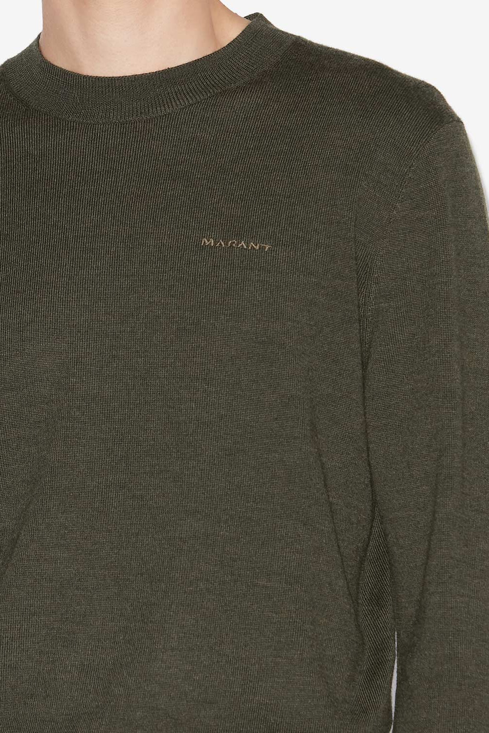 Basile merinos wool sweater with logo - Bronze - Man - 3