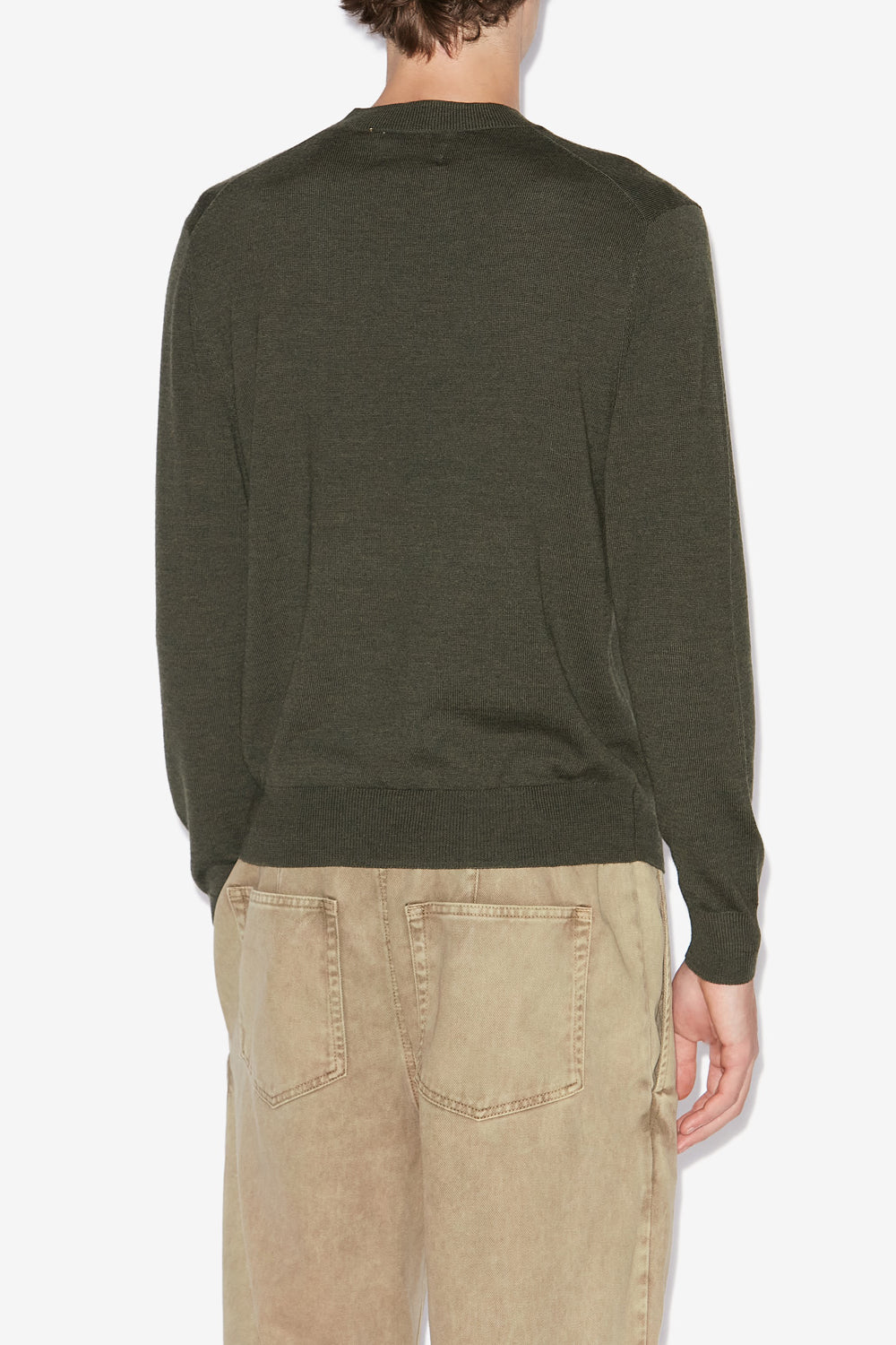 Basile merinos wool sweater with logo - Bronze - Man - 5