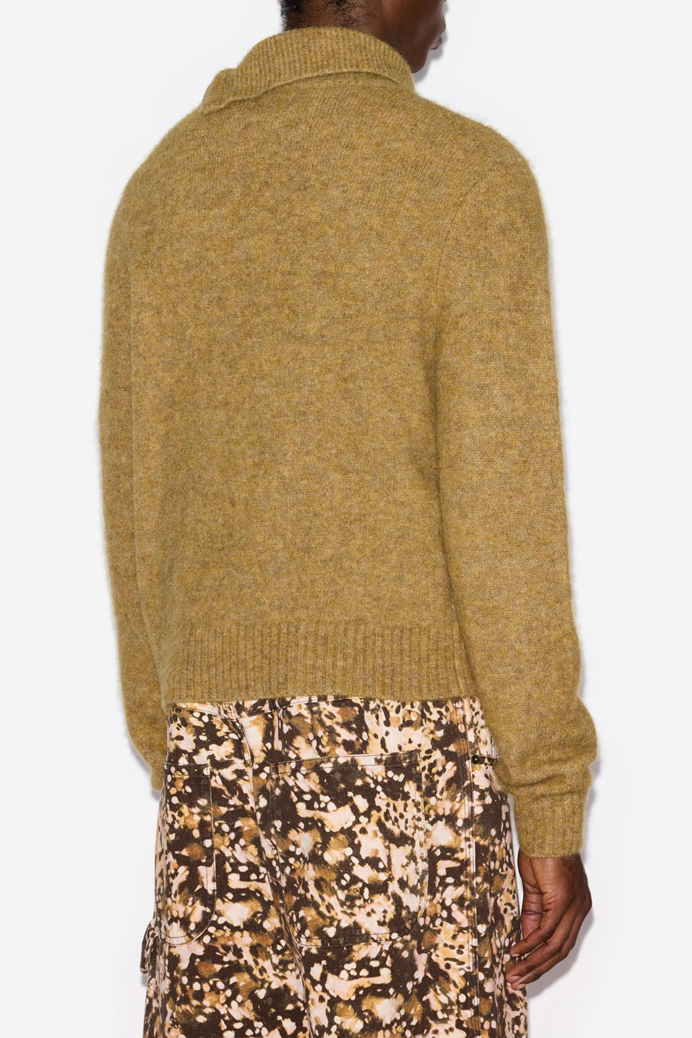 Pullover aliocha aus einfarbigem alpaka-strick mit stehkragen - Honey - Man - 5