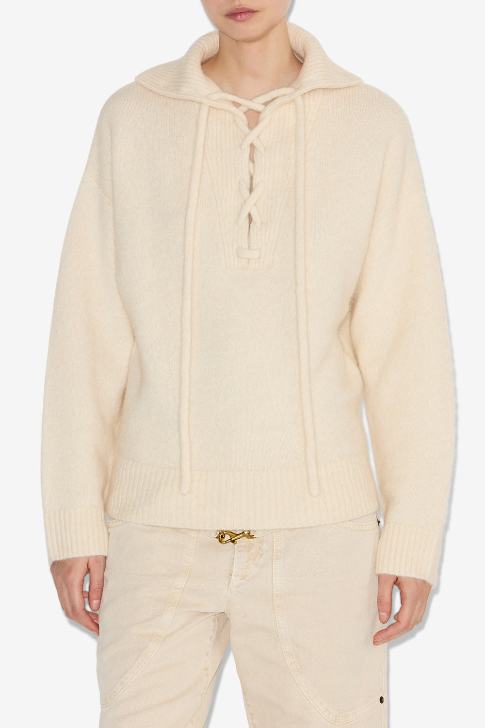 Phylia laced sweater - Ecru - Woman - 4