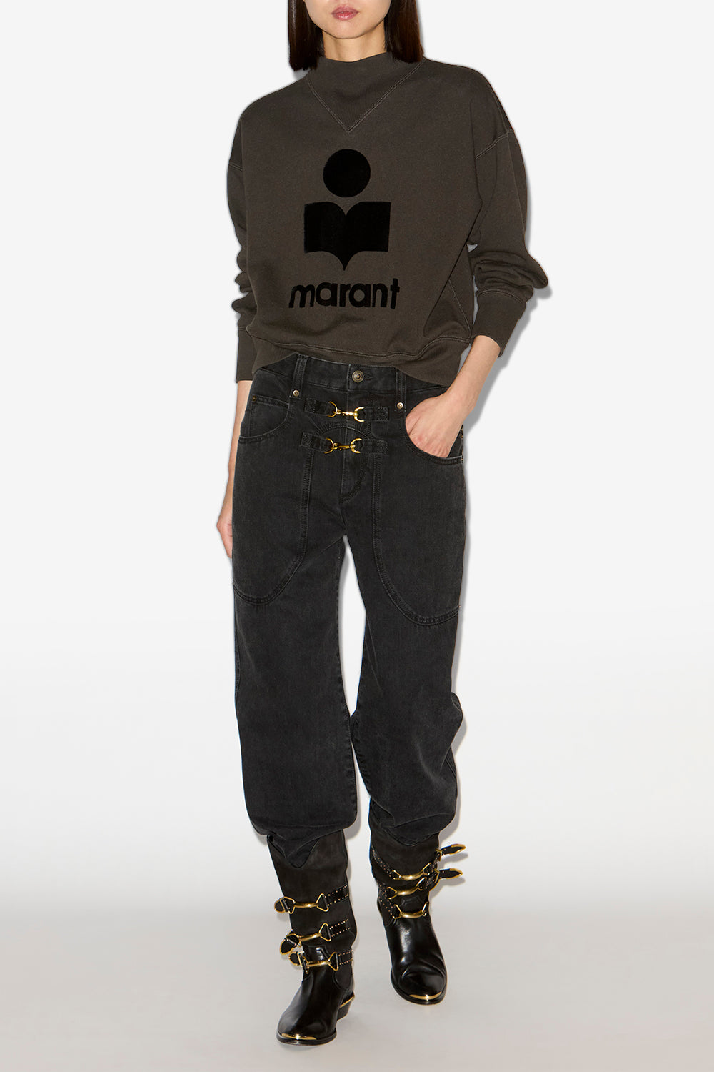 Moby cotton sweatshirt with logo - Black - Woman - 3