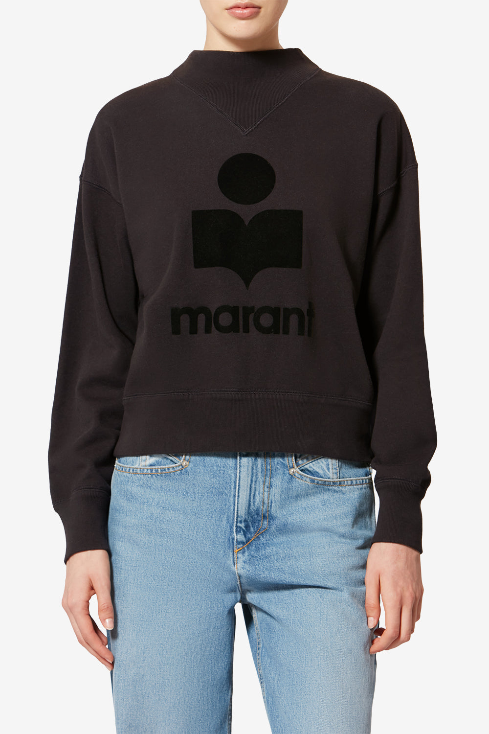 Sweatshirt en coton à logo mody - Noir délavé - Woman - 7