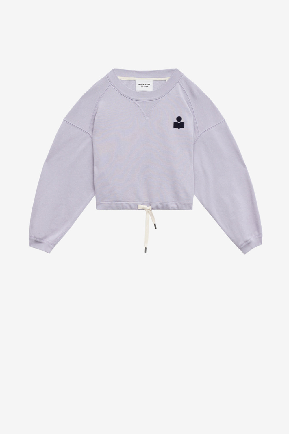 Margo short cotton sweatshirt with logo - Lilac/dark navy - Woman - 1