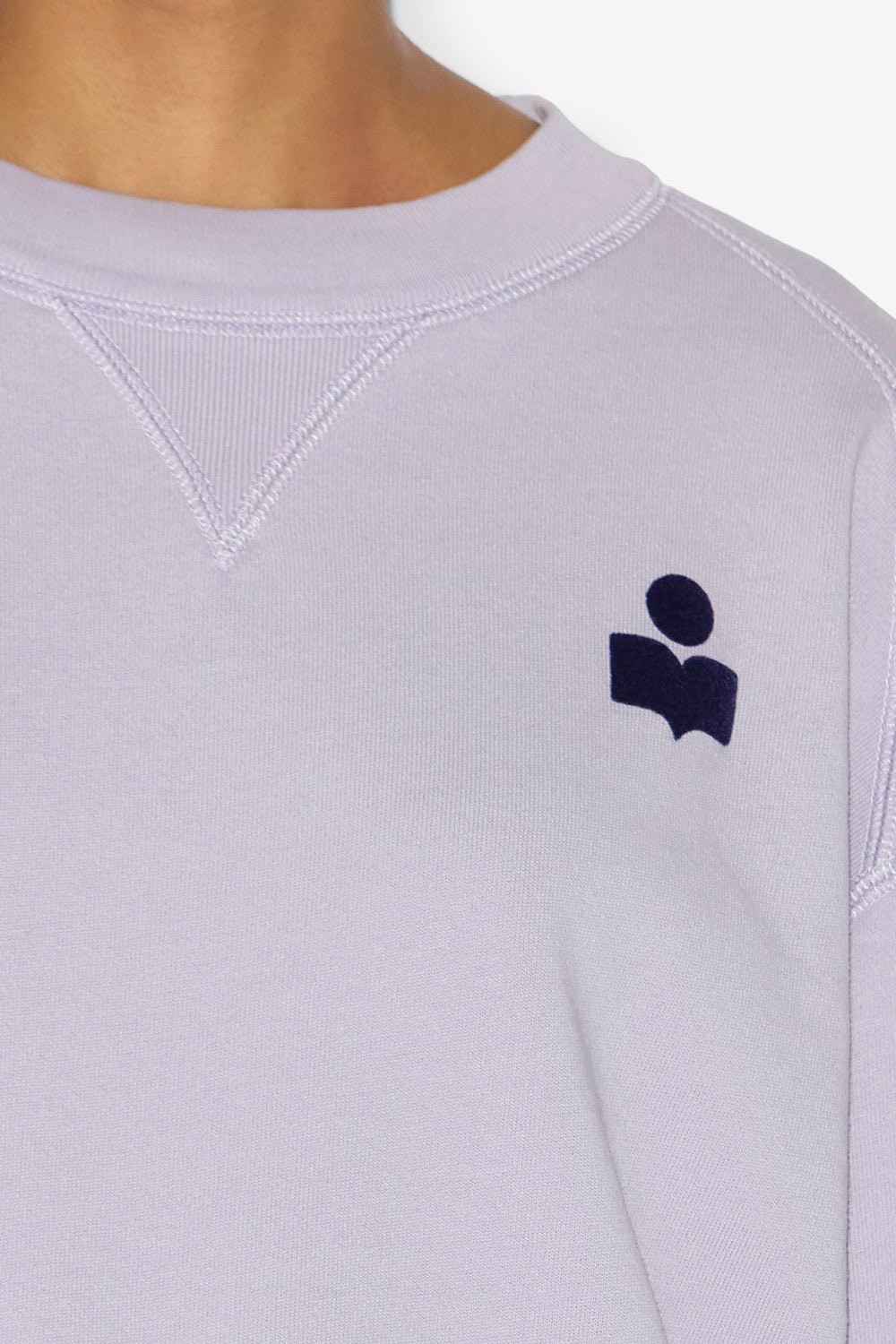 Margo short cotton sweatshirt with logo - Lilac/dark navy - Woman - 3