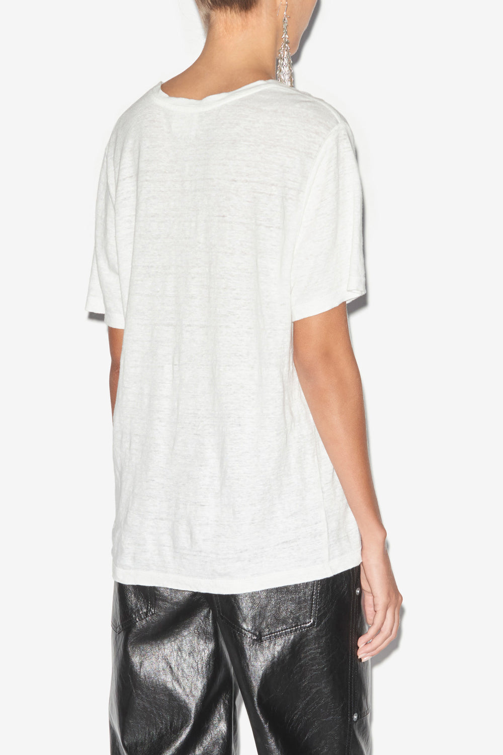 Koldi linen logo t-shirt - White - Woman - 5