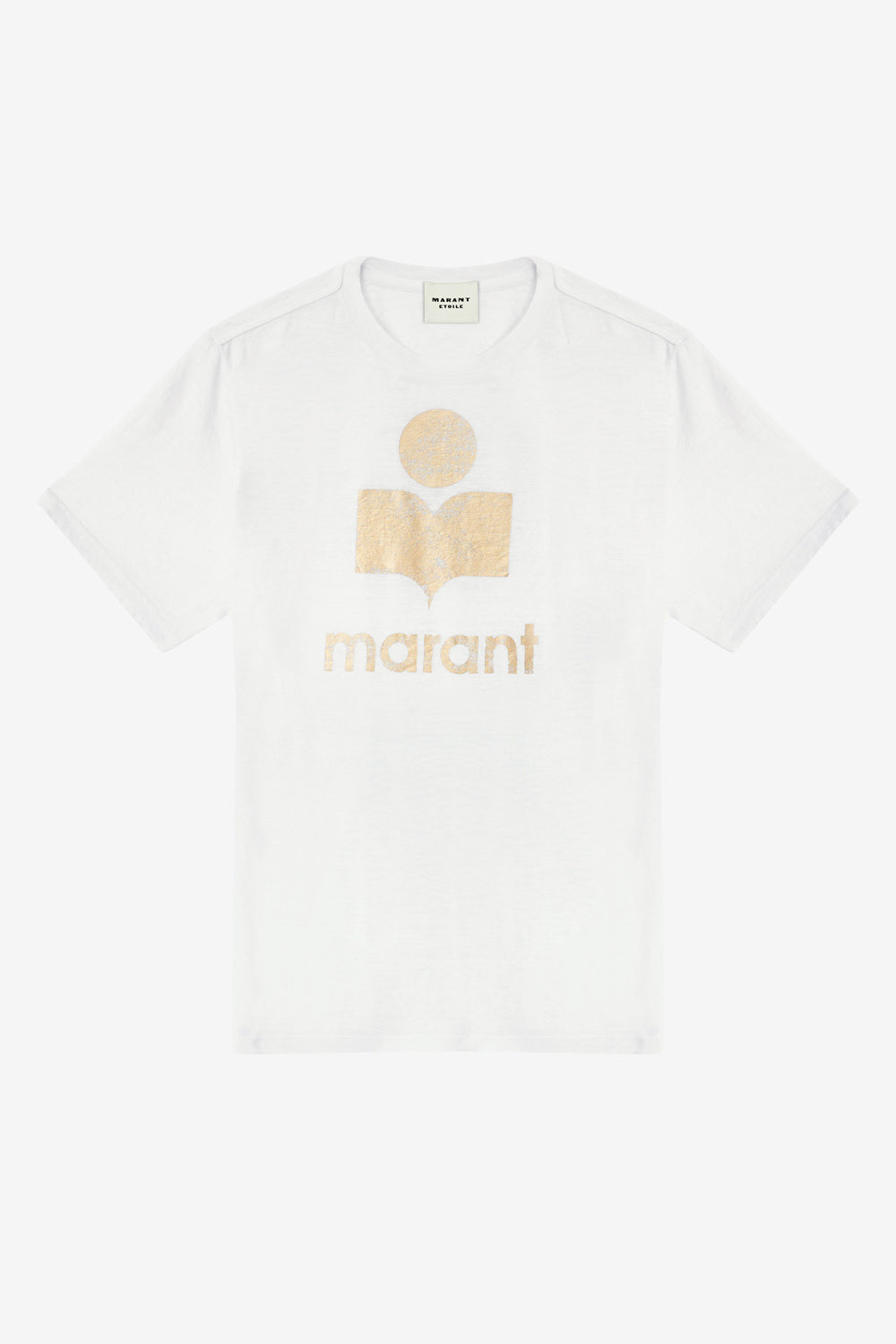 Koldi linen logo t-shirt - White-light gold - Woman - 1