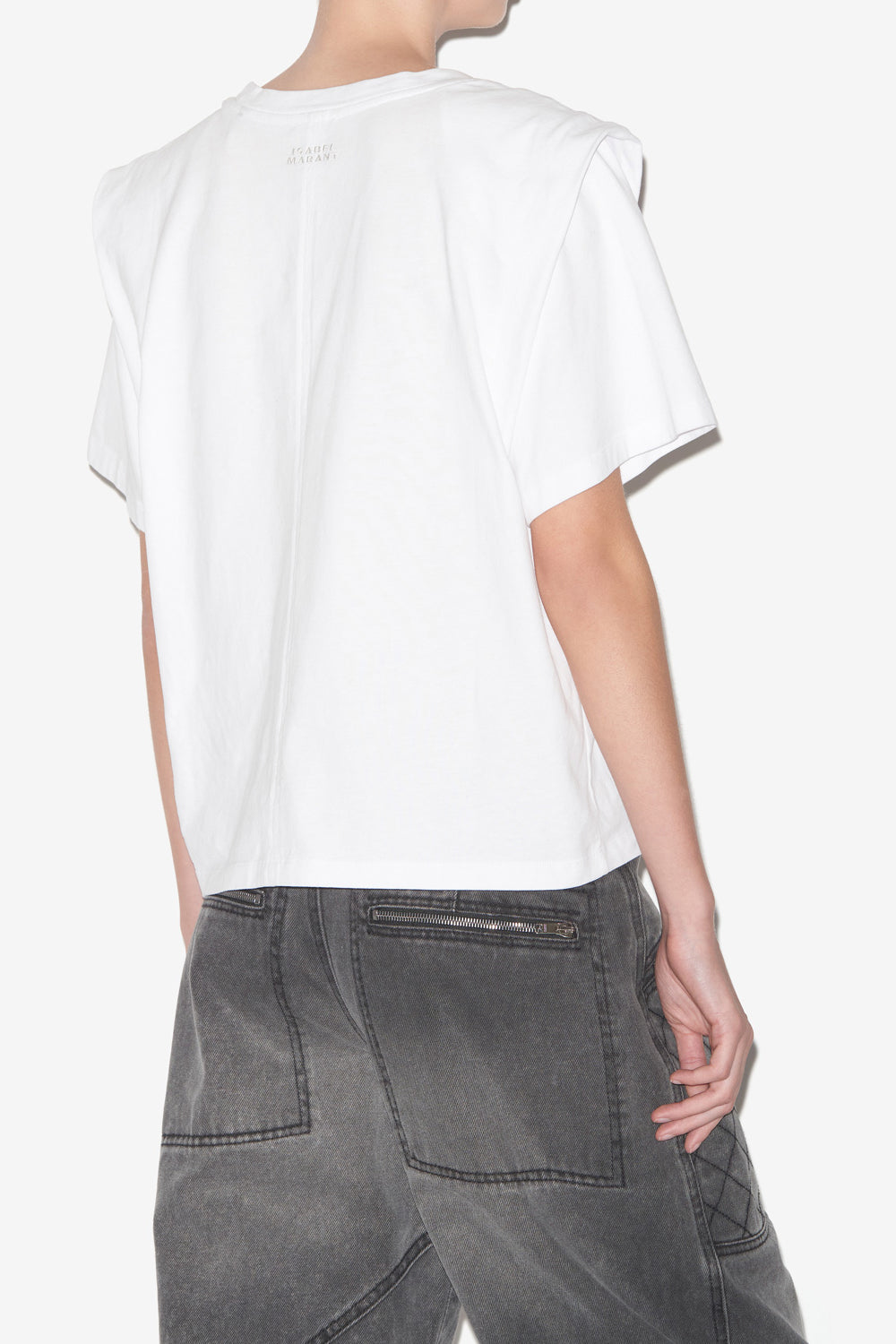 Zelitos short-sleeve t-shirt in plain-colored cotton - White - Woman - 5