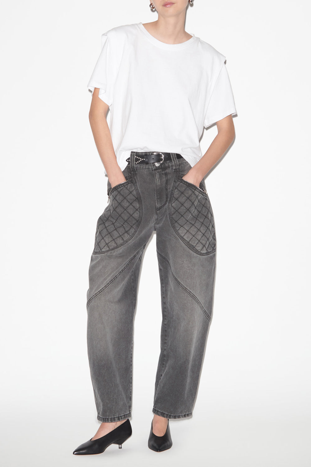 Zelitos short-sleeve t-shirt in plain-colored cotton - White - Woman - 2