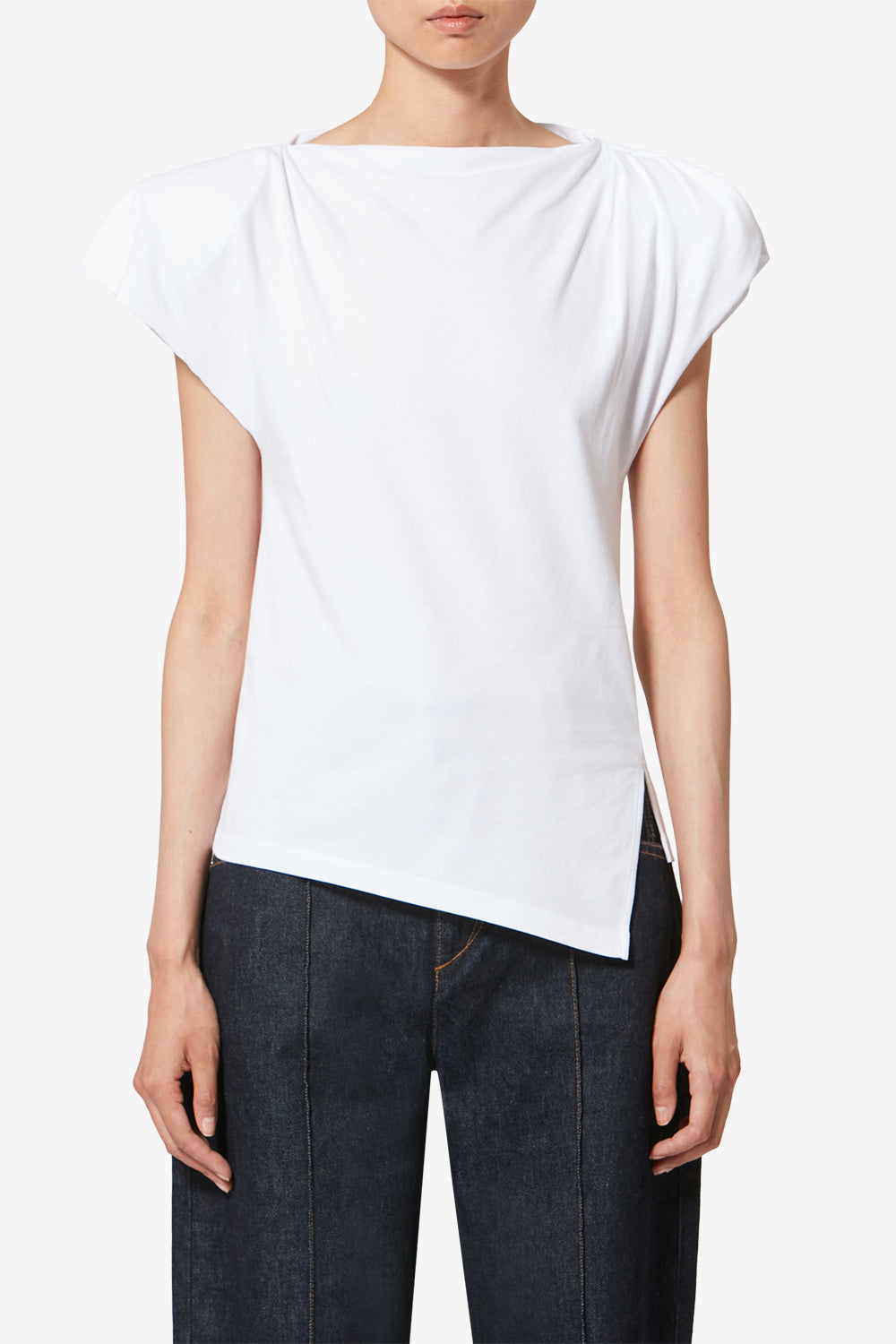 Sebani asymmetrical short-sleeve t-shirt - White - Woman - 4