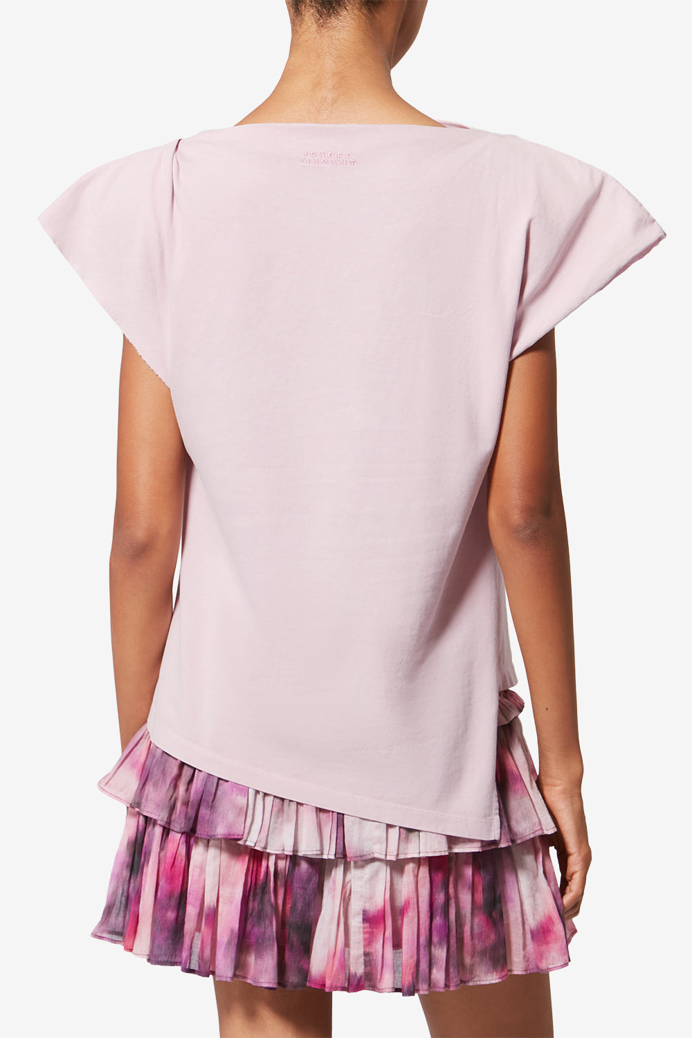 Sebani asymmetrical cotton t-shirt - Pale pink - Woman - 5