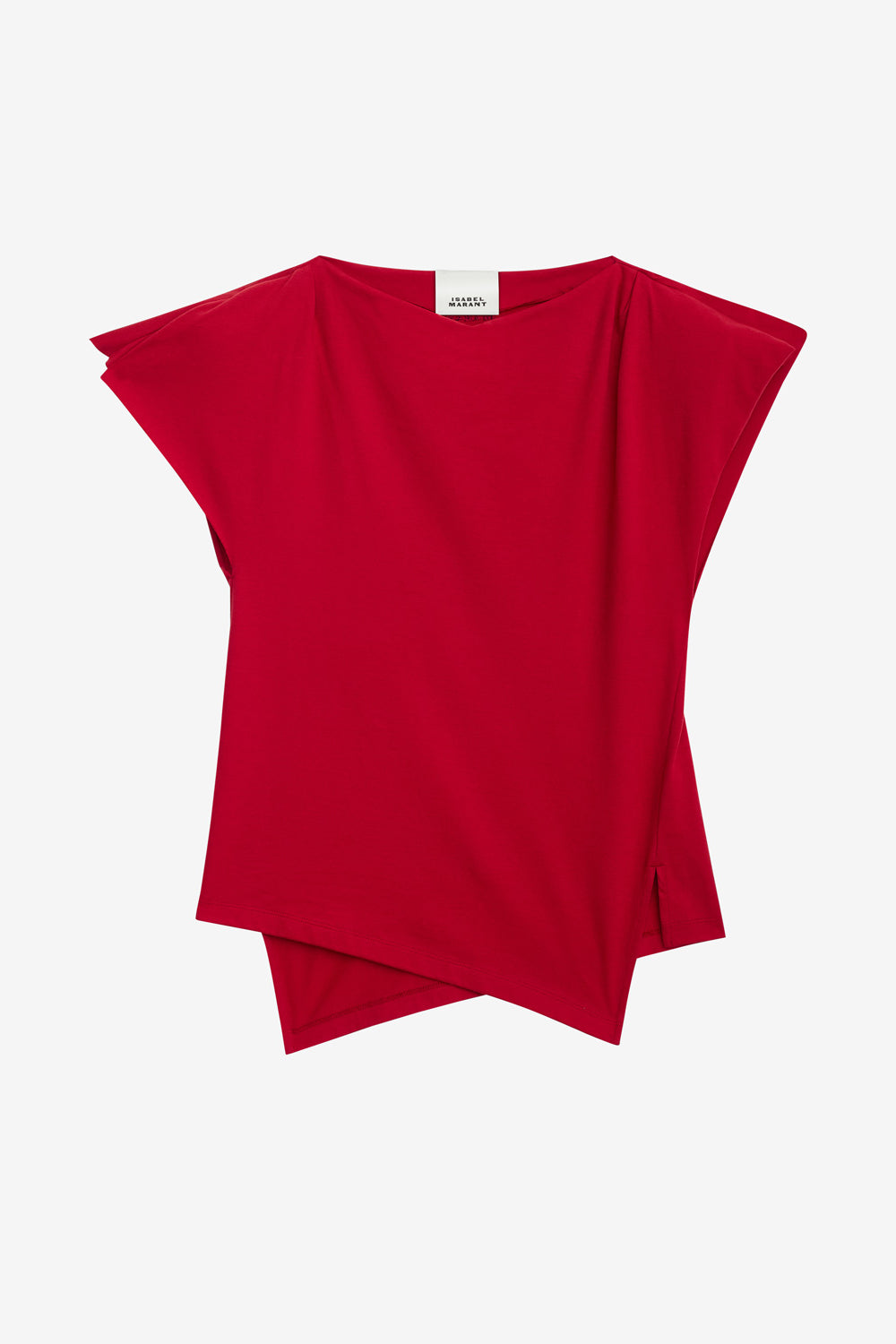 Sebani asymmetrical plain-colored cotton t-shirt - Red - Woman - 1