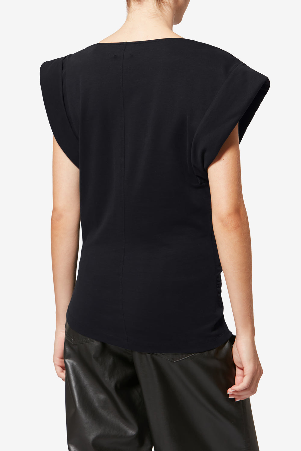 Maisan draped short-sleeve t-shirt - Black - Woman - 5