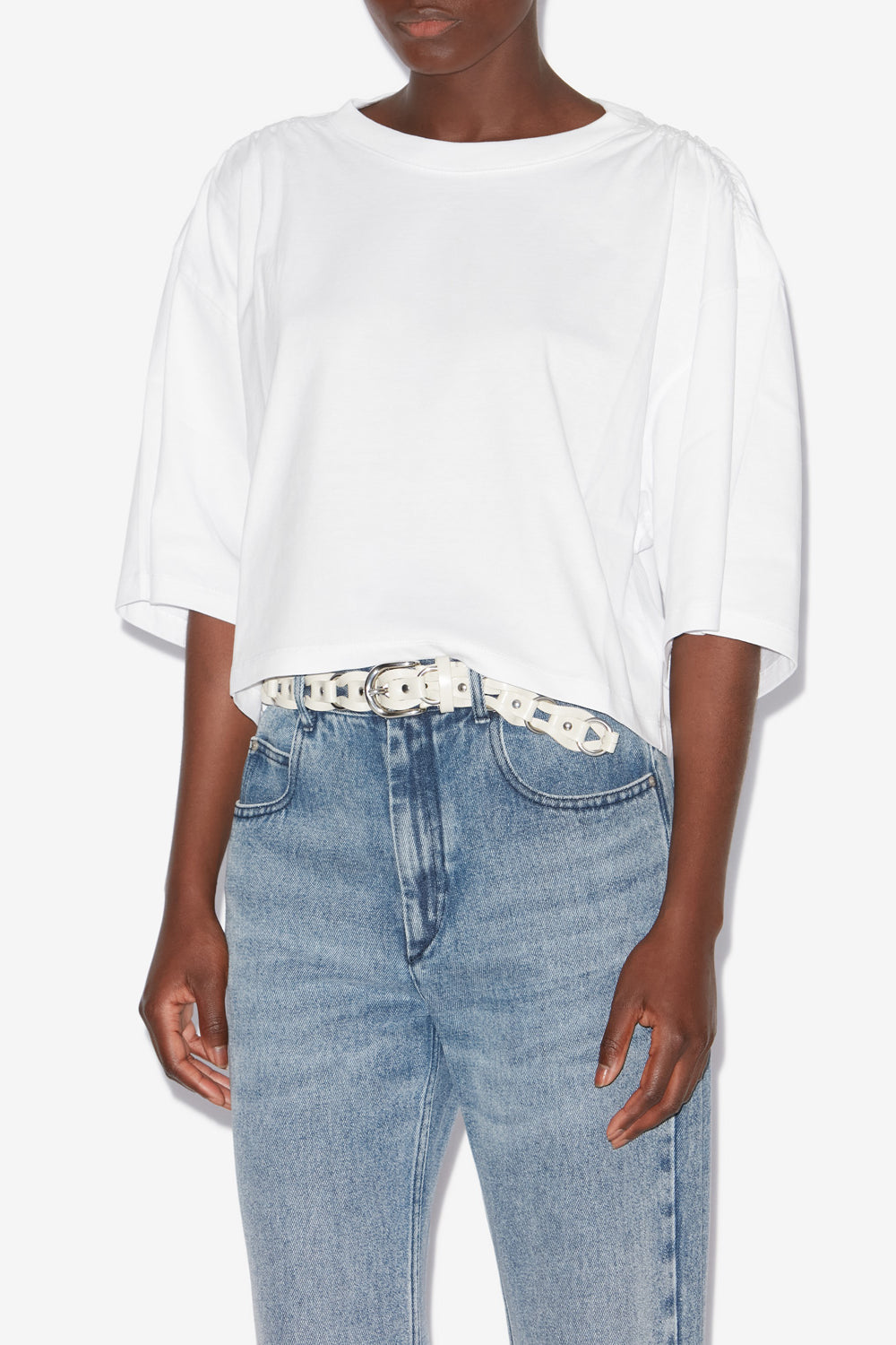 Laurea short plain-colored cotton t-shirt - White - Woman - 4