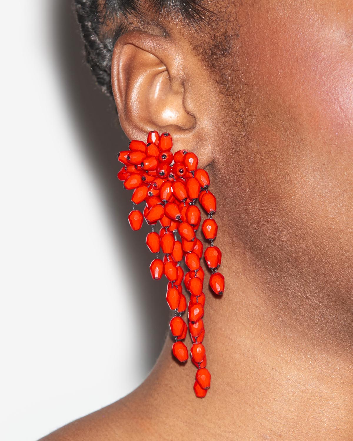 Hanabi earrings Woman Red-silver 2
