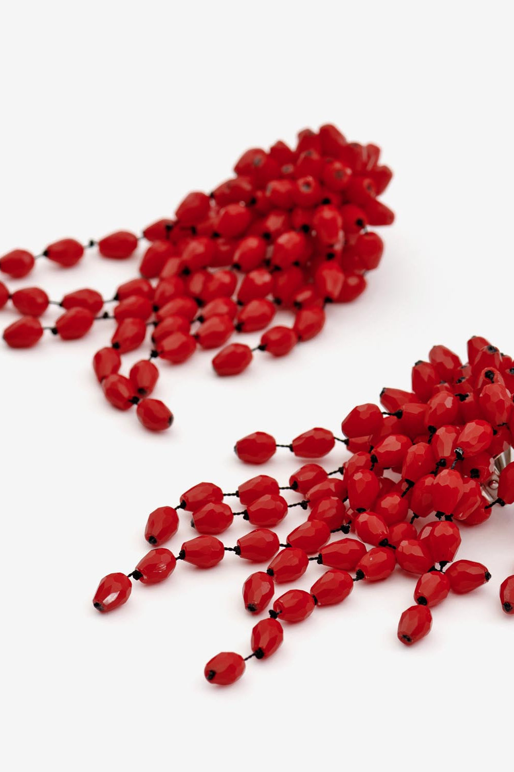 Orecchini pendenti con perle hanabi - Red-silver - Woman - 3