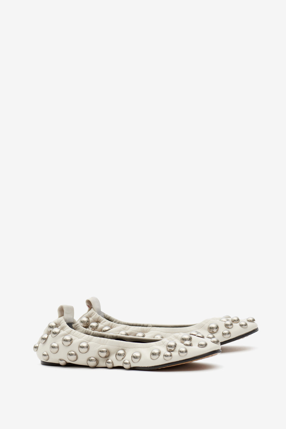 Belna studded ballet flats - Chalk - Woman - 3