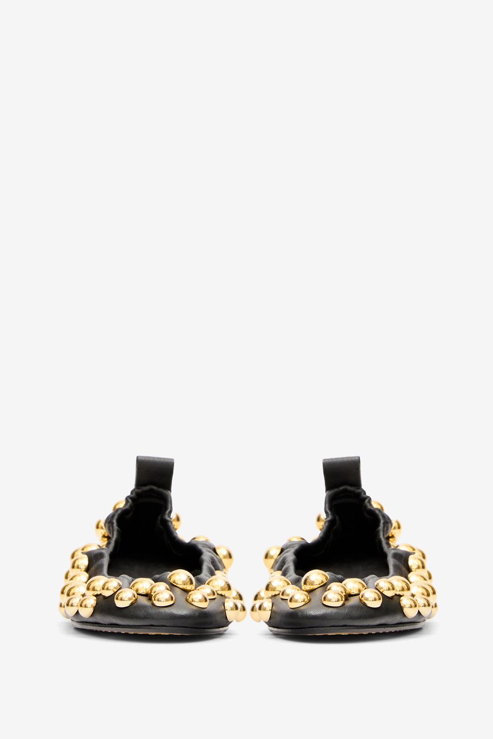 Belna studded leather ballet flats - Black and gold - Woman - 4