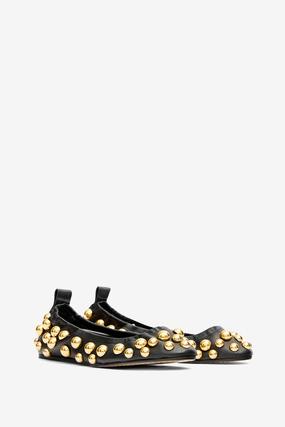 Belna studded leather ballet flats - Black and gold - Woman - 3