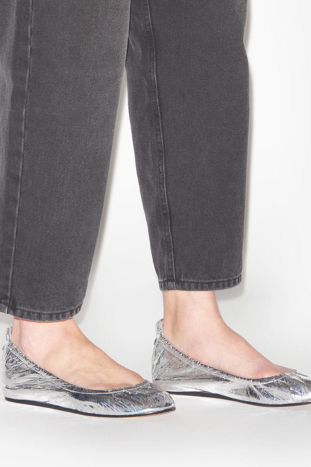 Belna metallic lambskin ballet flats - Silver - Woman - 5