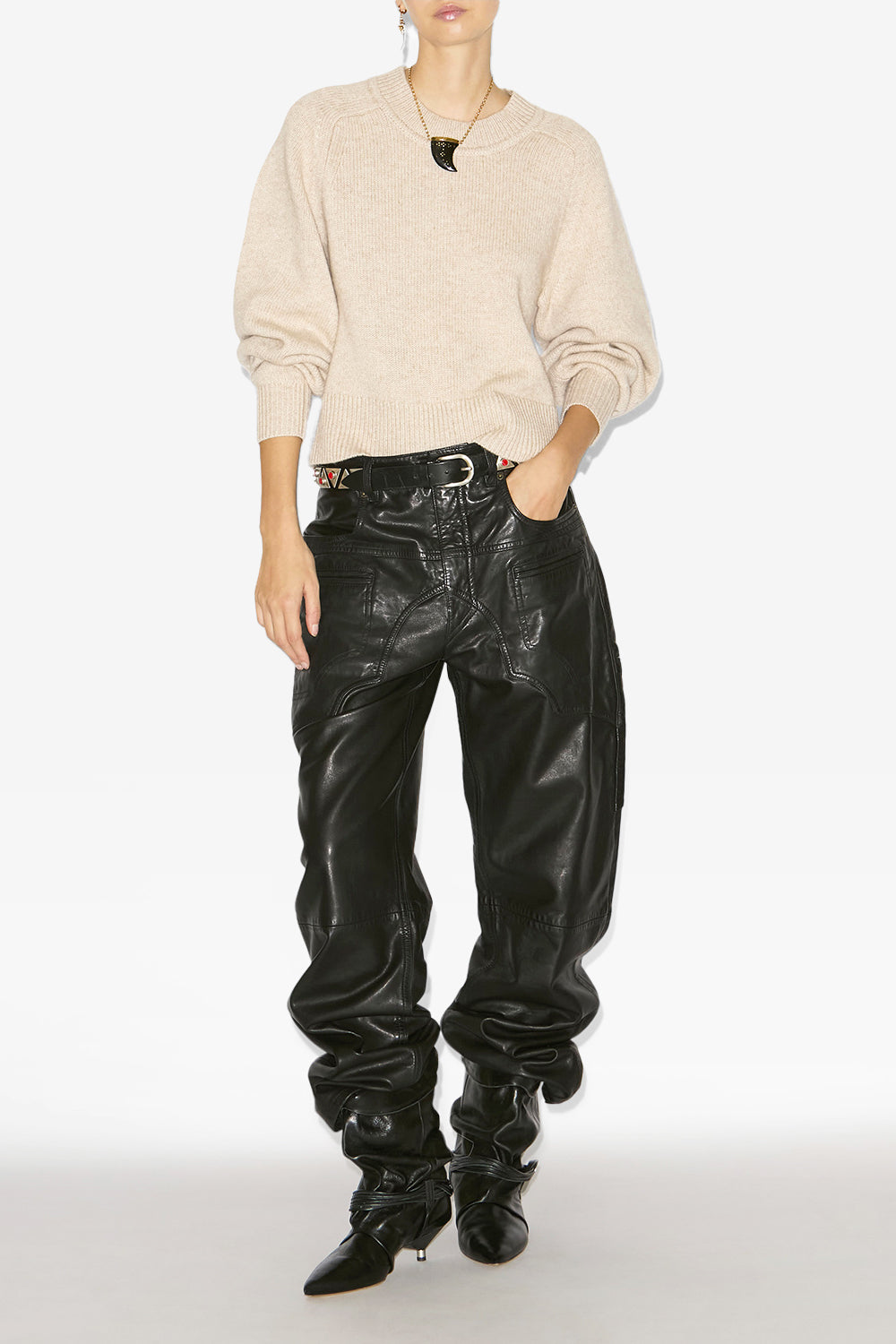 Edrik high-heeled draped boots - Black - Woman - 6