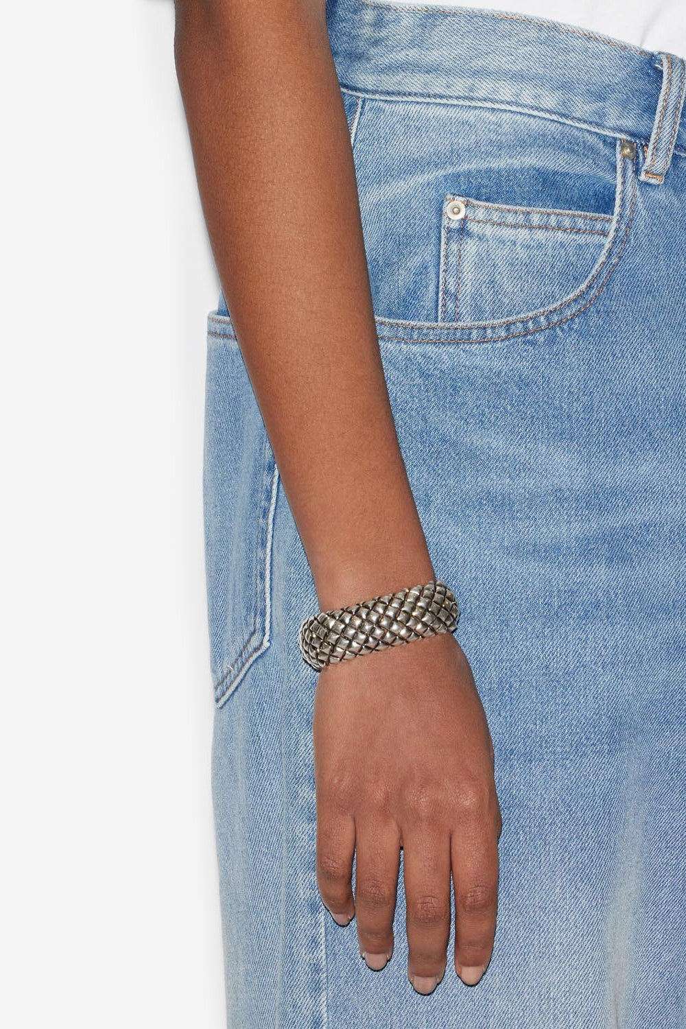 Miyu stretch bracelet in silver-finish brass - Silver - Woman - 2