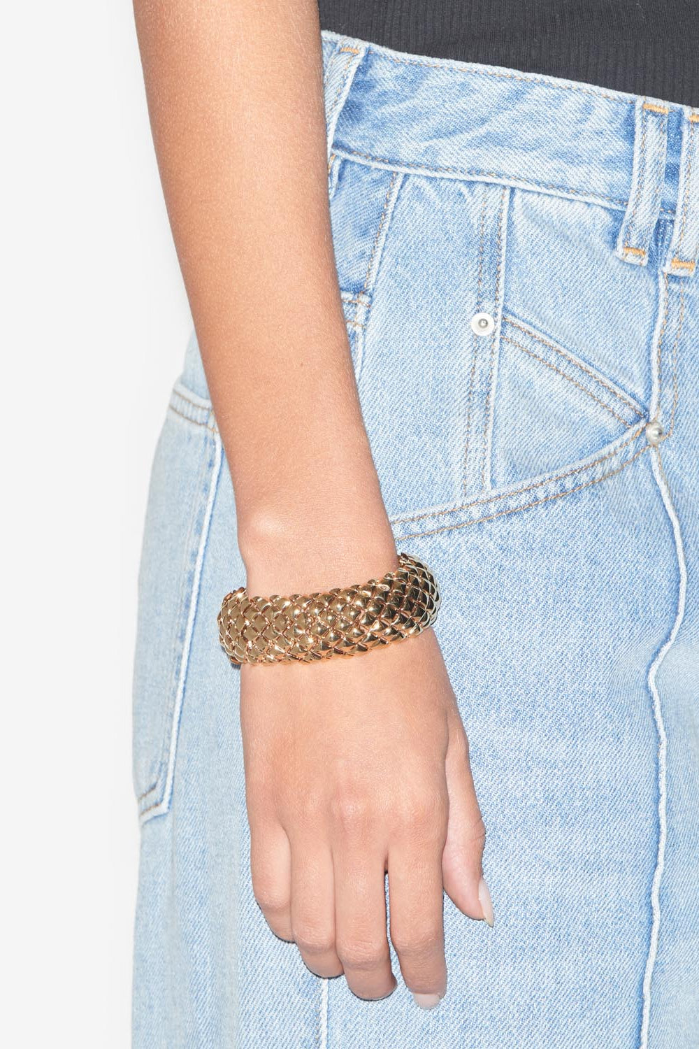 Miyu stretch bracelet in gold-finish brass - Gold - Woman - 2