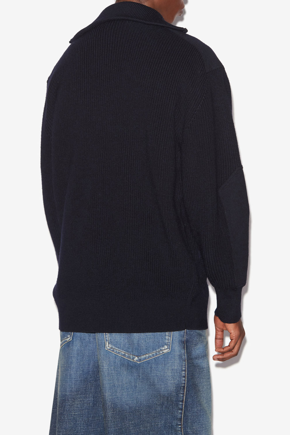 Strickjacke barno aus einfarbiger merinowolle - Midnight - Man - 5